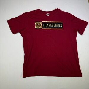 Fanatics Atlanta United FC Soccer T Shirt Mens XL Burgundy‎ Gold Short Sleeve